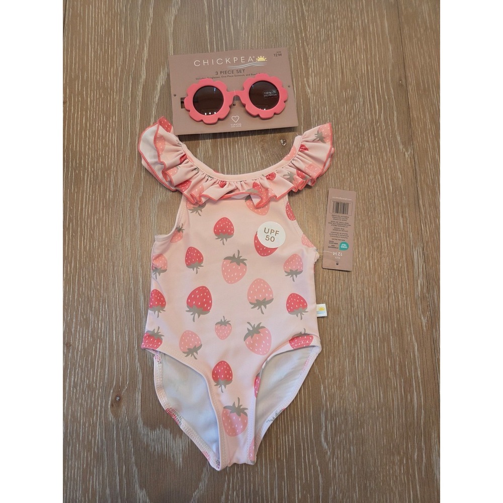 Chick pea baby girl swimsuit set 12‎ mos